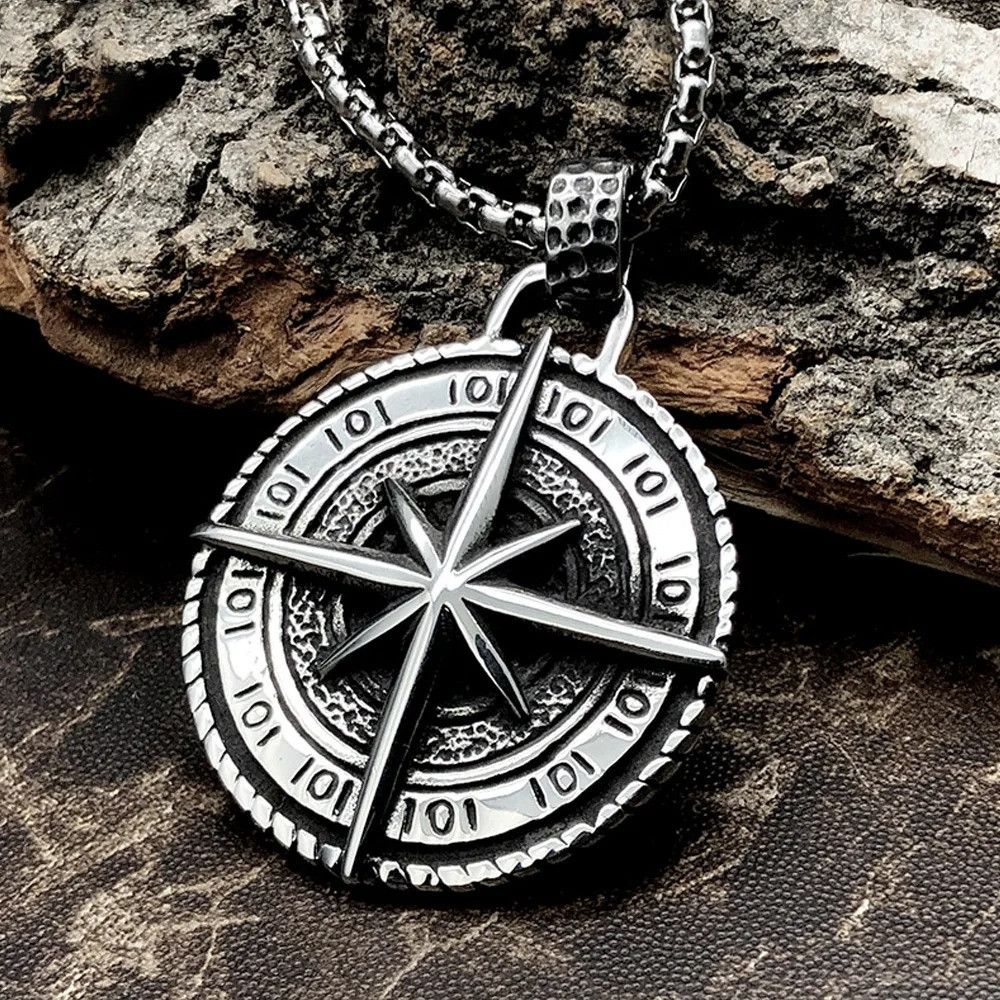 Jewelry Viking Compass Pendant Necklace Size ONE SIZE - 1 Thumbnail