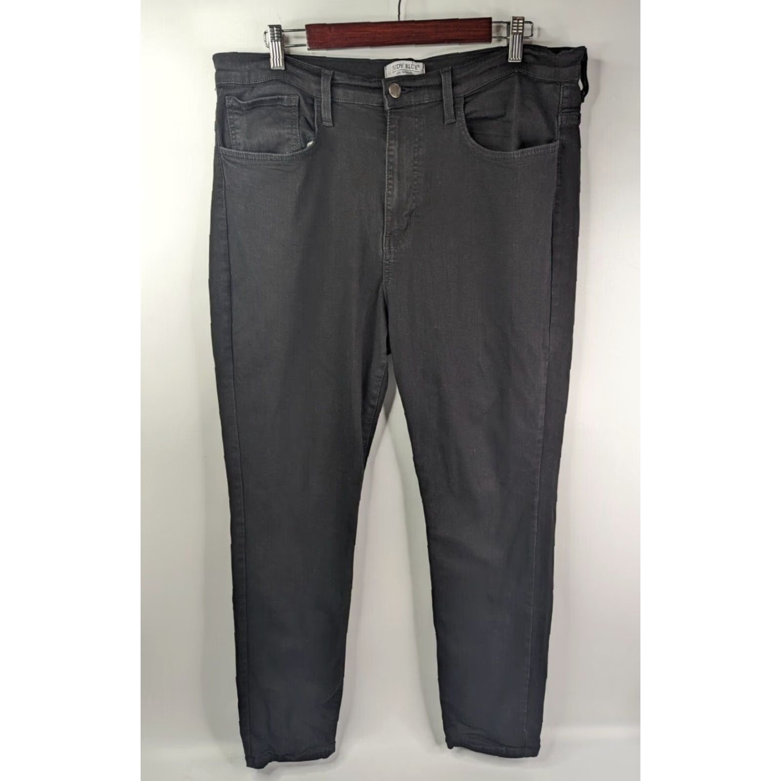 Vintage Judy Blue Jeans Skinny Black 2XL High Rise Stretch Denim 5-Pocket Slim Womens Size 40" / US 18 - 2 Thumbnail