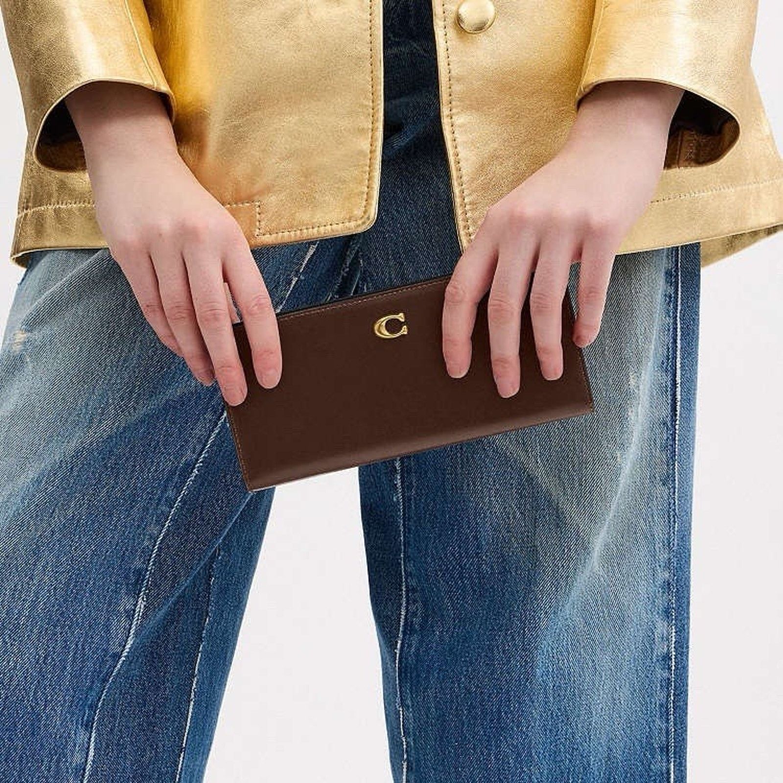 Coach NWT Coach Essential Slim Leather Wallet CZ096 Brass/Maple Size ONE SIZE - 8 Thumbnail