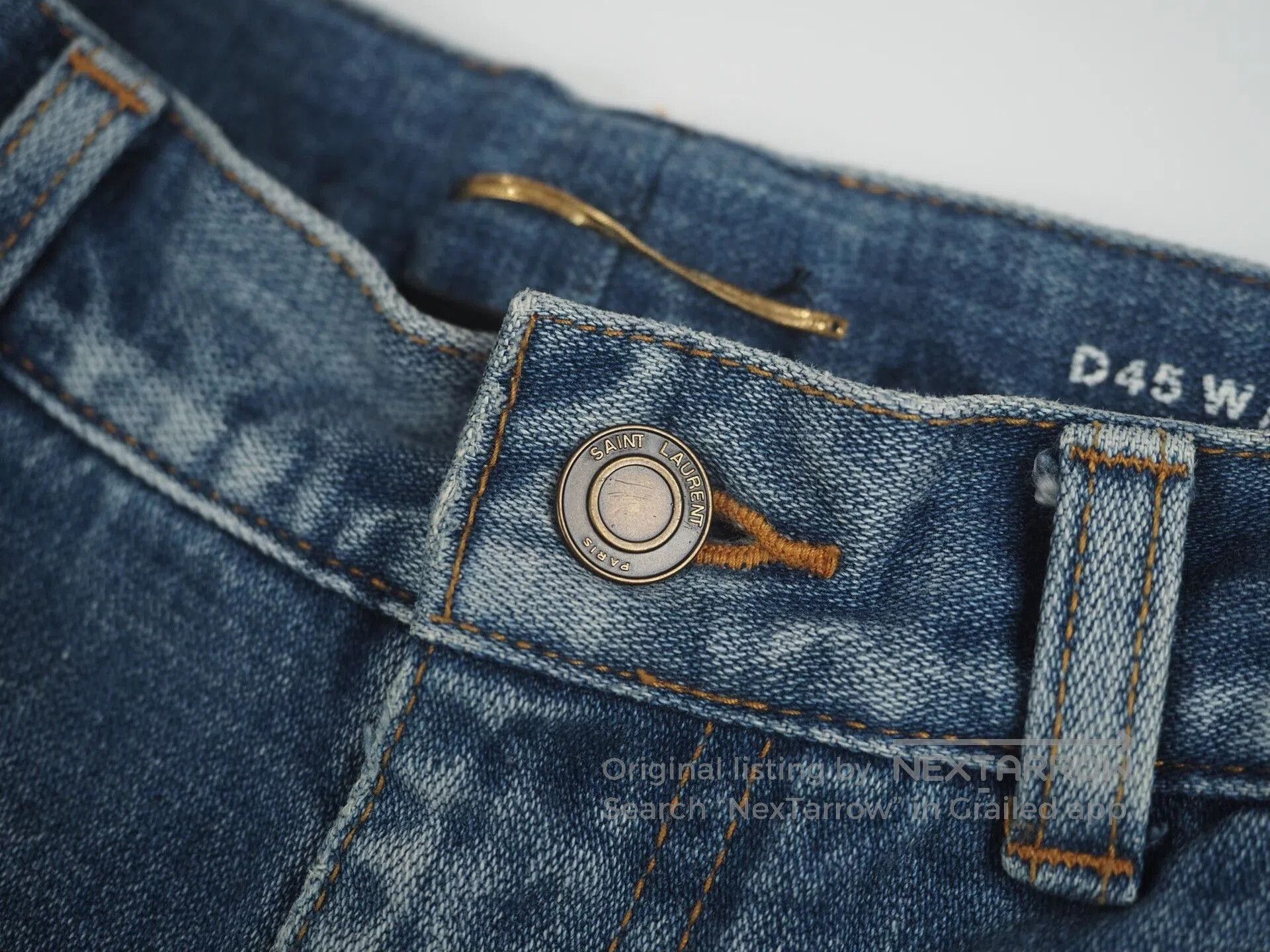 Saint Laurent Paris saint laurent blue washed denim jeans W25. Size 23" - 3 Thumbnail