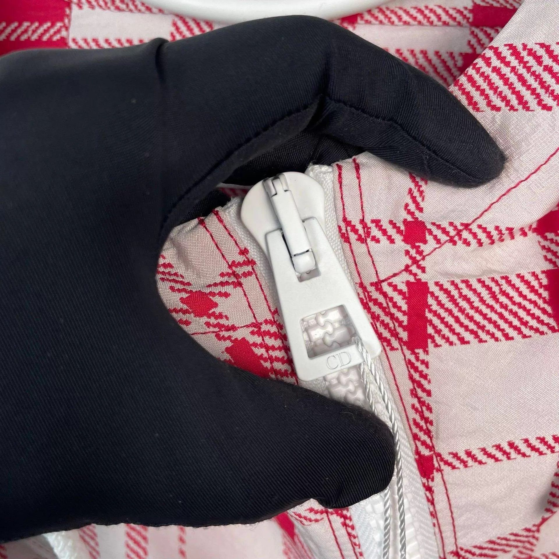 Dior Dior Red Gingham Logo Hooded Jacket XS Size XS / US 0-2 / IT 36-38 - 6 Thumbnail