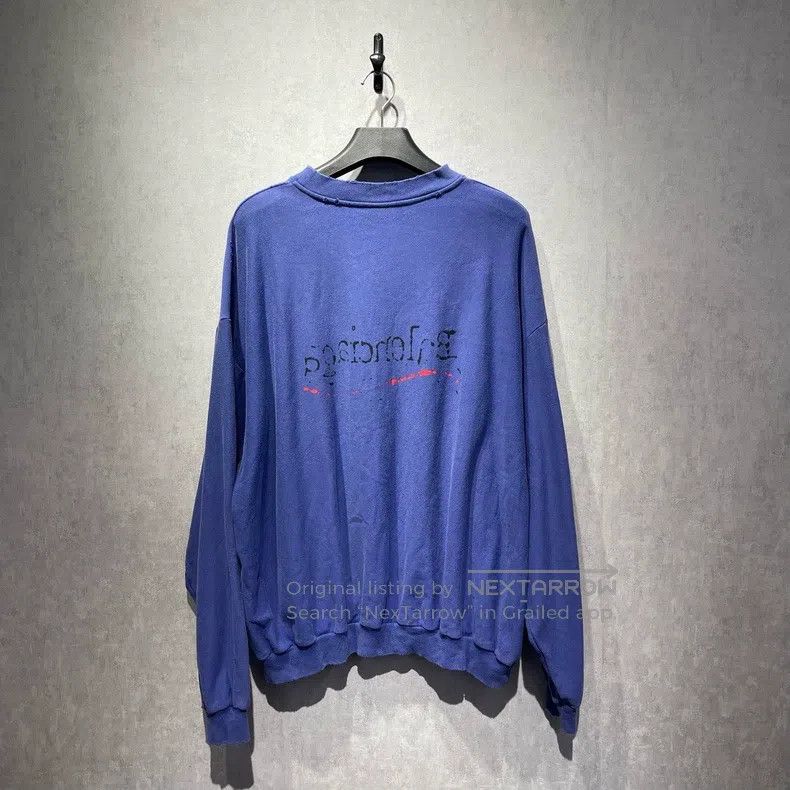 Balenciaga Balenciaga Wave Logo Printed Sweatshirt Size US M / EU 48-50 / 2 - 2 Thumbnail