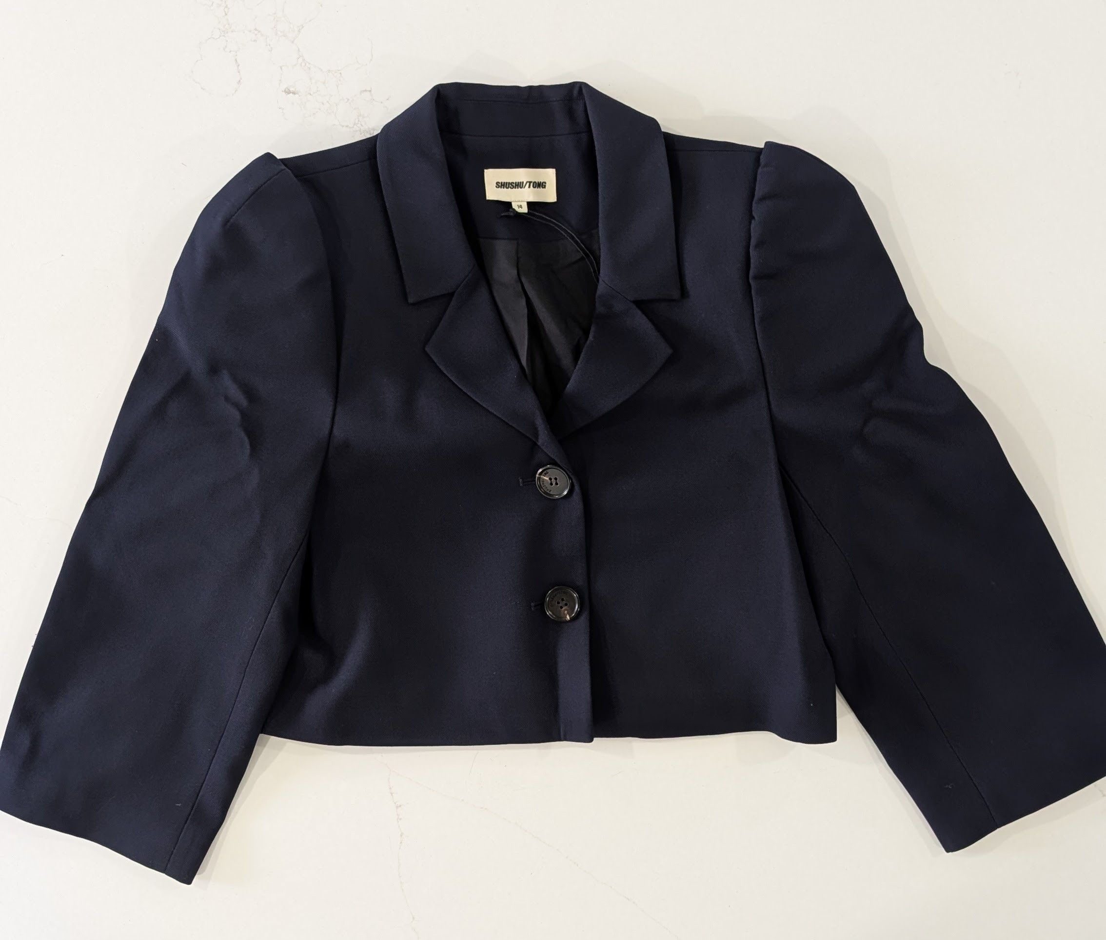 Shushu/Tong SHUSHU/TONG Cropped Puff Sleeve Blazer XL Size XL / US 12-14 / IT 48-50 - 1 Thumbnail