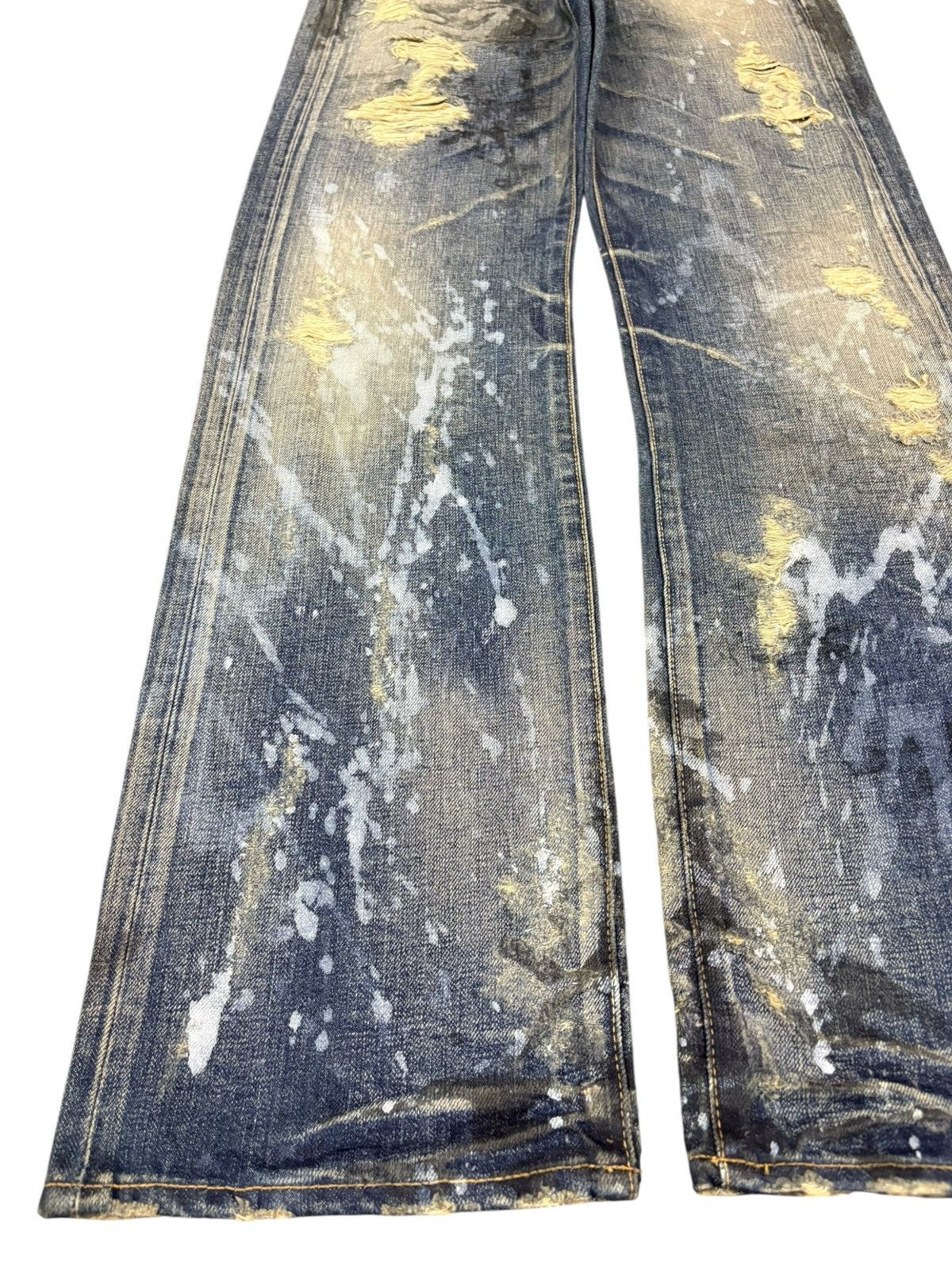 Japanese Brand Vintage Japanese Mud Wash Paint Splatter Distress Loose Jean Size US 30 / EU 46 - 6 Thumbnail
