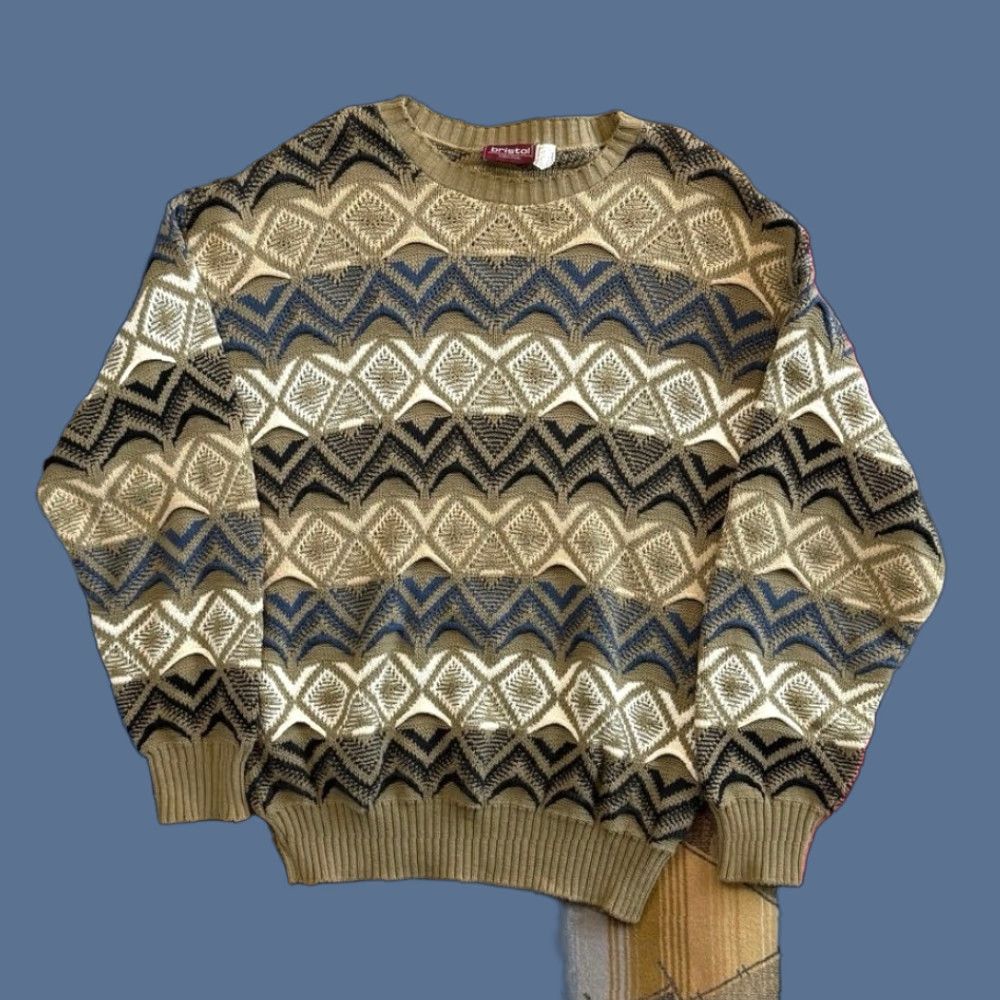 Vintage VINTAGE Bristol House 90s Pullover Knit Sweater Mens Large Brown Long Sleeve Casual Workwear Fall Winter Spring USA Size US L / EU 52-54 / 3 - 1 Thumbnail