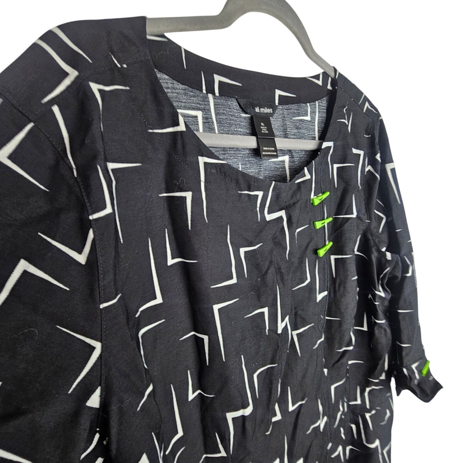 Miles New York Ali Miles Women Geometric Tunic XL Artsy Corporate Chic Size XL / US 12-14 / IT 48-50 - 5 Thumbnail