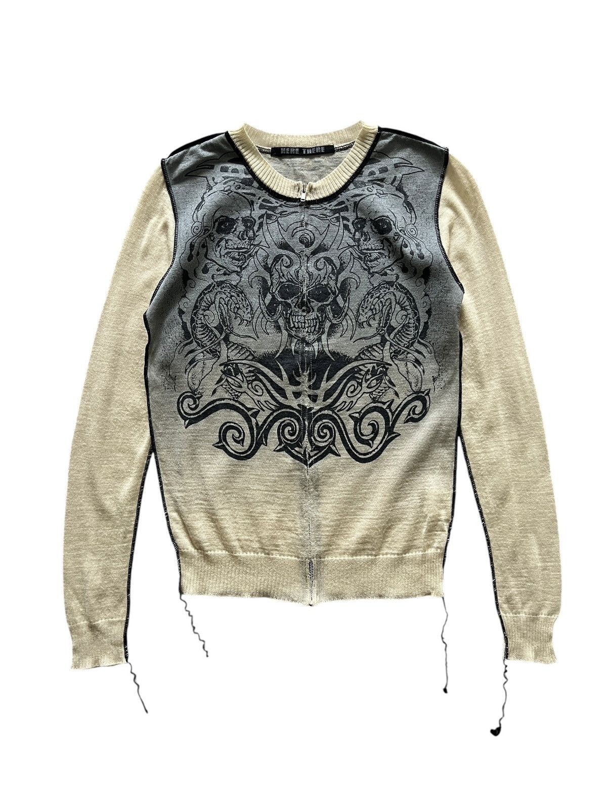 Seditionaries 1990s Here There 🇯🇵 Skull Tattoo Zipper Sweater Size US XS / EU 42 / 0 - 1 Thumbnail