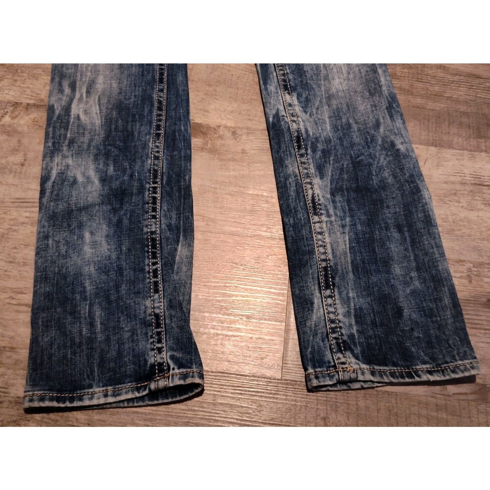 Buckle Black BUCKLE BLACK Womens Jeans Straight Leg Acid Wash Blue Cotton Blend 32x31 All Seasons Size 24" / US 00 / IT 34 - 3 Thumbnail