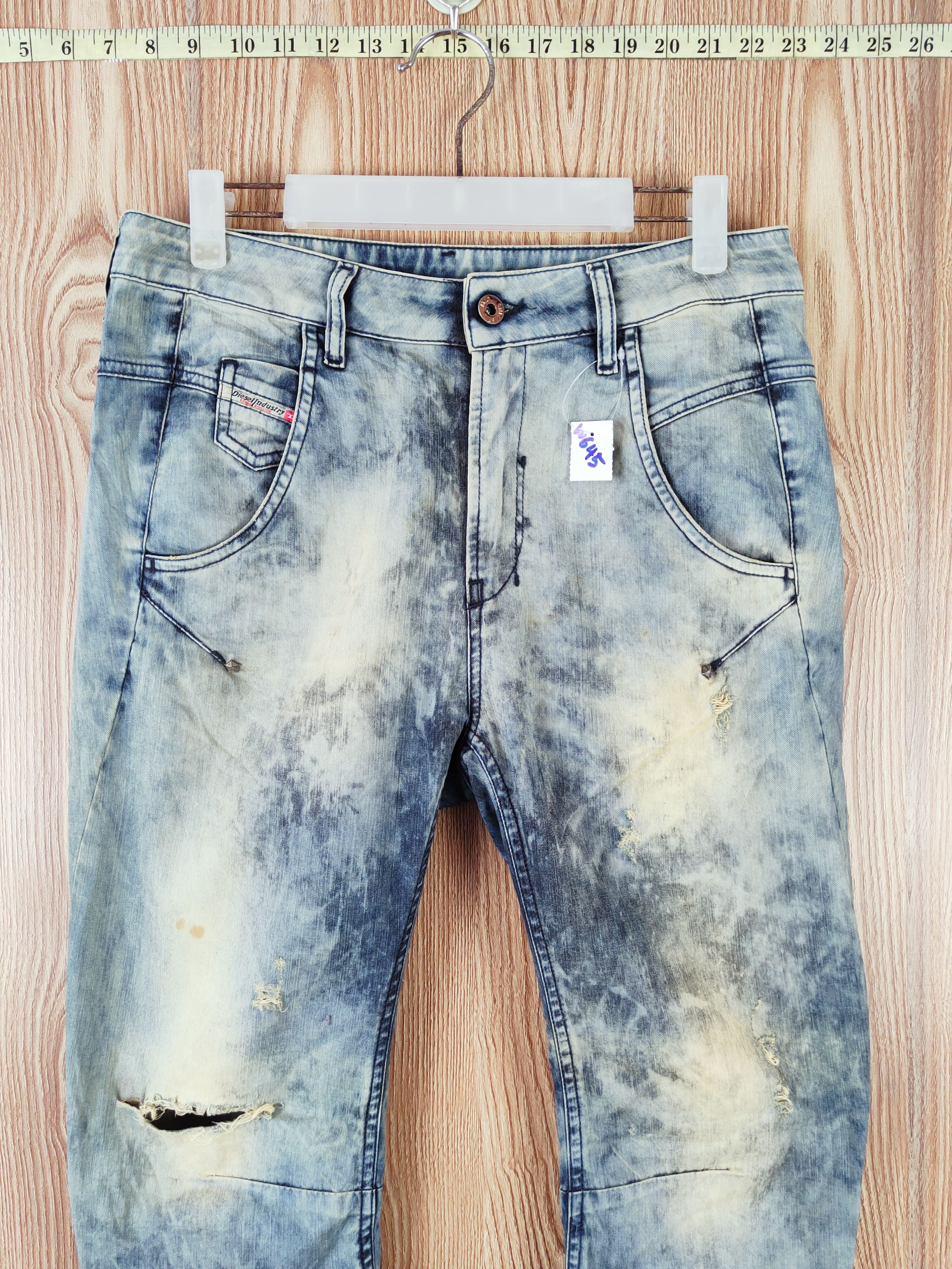 Diesel Diesel acid wash Faded Ripped Multipocket Cargo Pants #W645 Size US 27 - 3 Thumbnail