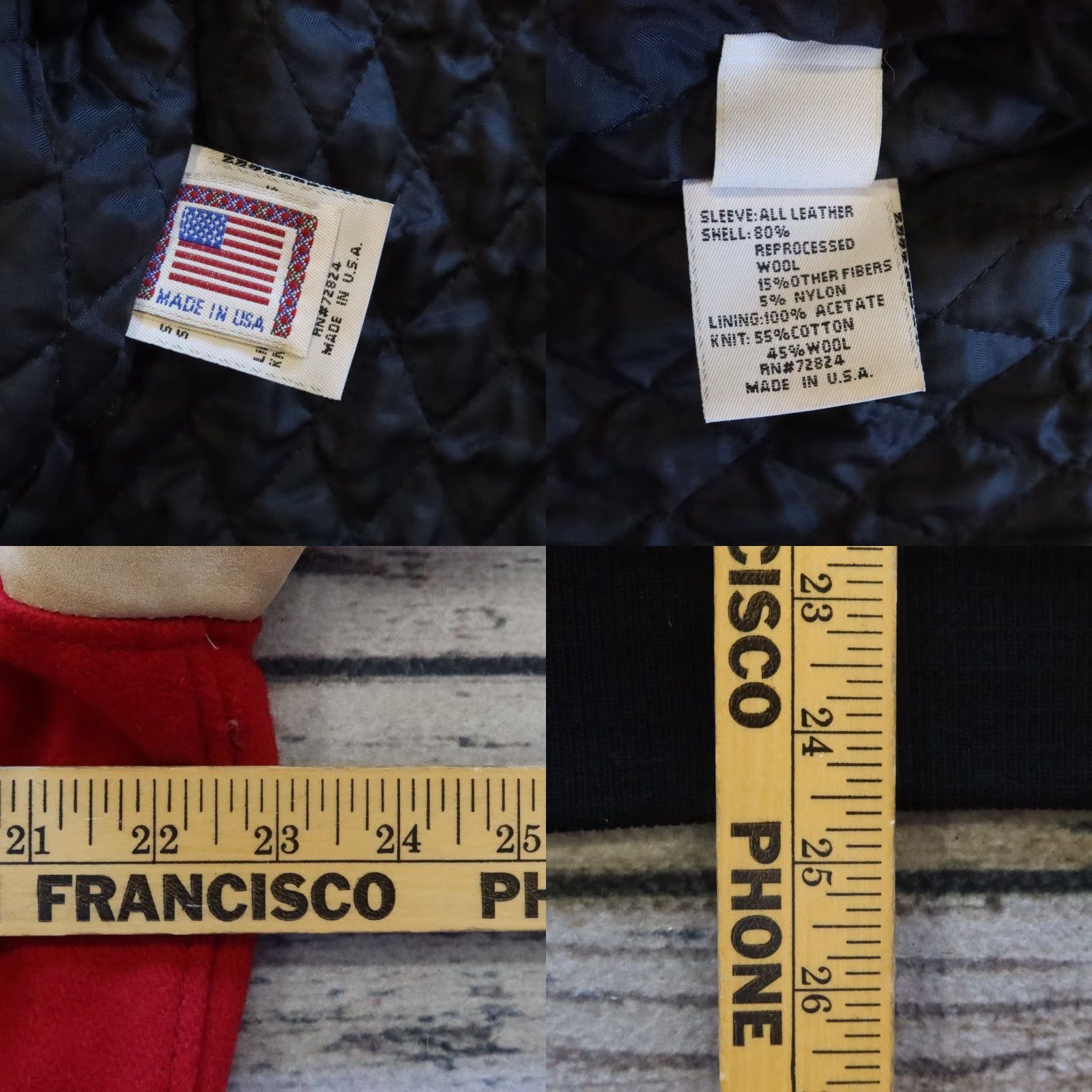 Golden Bear VINTAGE Golden Bear Leather Wool Varsity Jacket Mens M Red Size US M / EU 48-50 / 2 - 8 Thumbnail