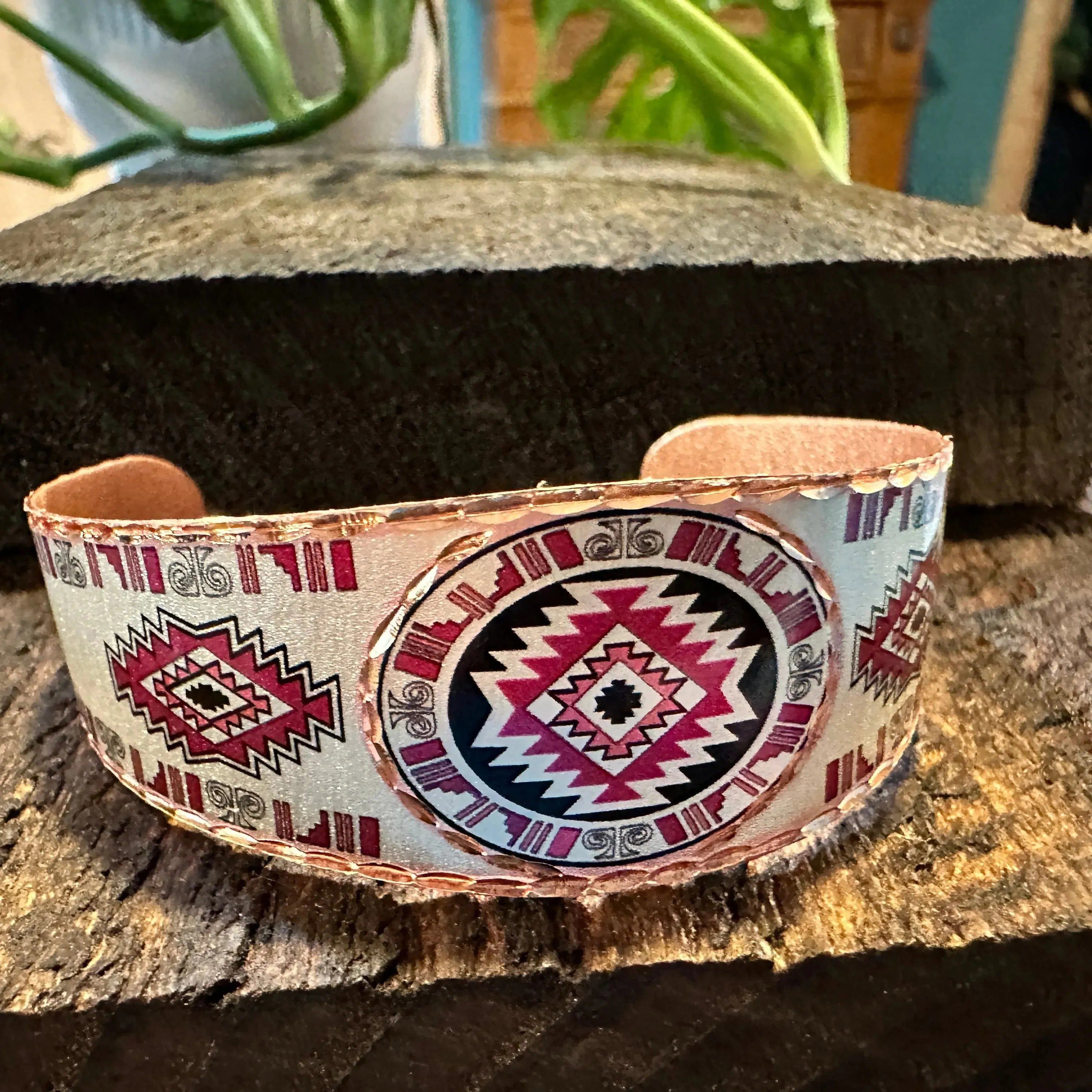 Other Handmade Boho Native American Cuff Bracelet, Southwest Nativ Size ONE SIZE - 3 Thumbnail