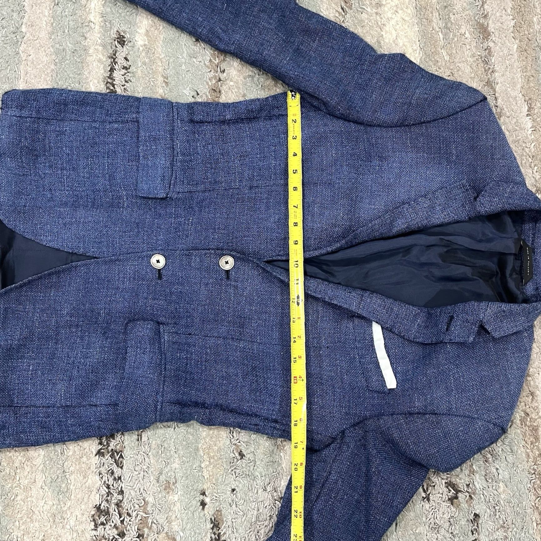 Hugo Boss Hugo Boss Blazer Men 36 Blue Silk Wool Linen 2 Piece Vitale Barberis Canonico - READ Size 36R - 5 Thumbnail