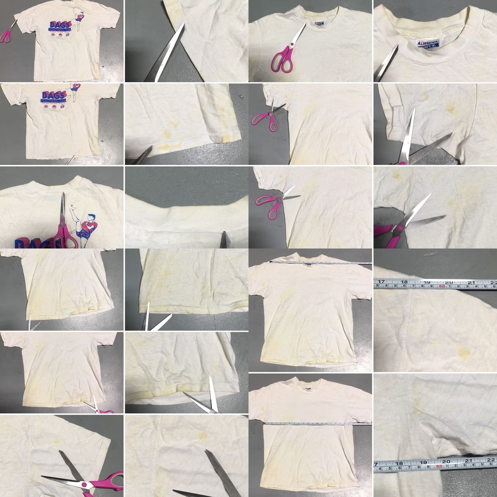 Hanes VINTAGE Hanes FOOTBAG CO Quality Footbags T-Shirt L USA 80s 90s Mens White Graphic Tee Short Sleeve 100% Cotton Size US L / EU 52-54 / 3 - 8 Thumbnail