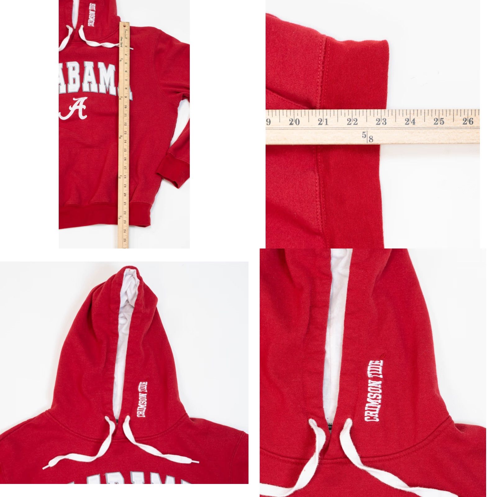 Vintage VINTAGE Alabama Crimson Tide Hoodie Women M Red NCAA University Sweatshirt Pullover Logo Embroidered Colosseum, 90s, Football, College, USA Size M / US 6-8 / IT 42-44 - 8 Thumbnail