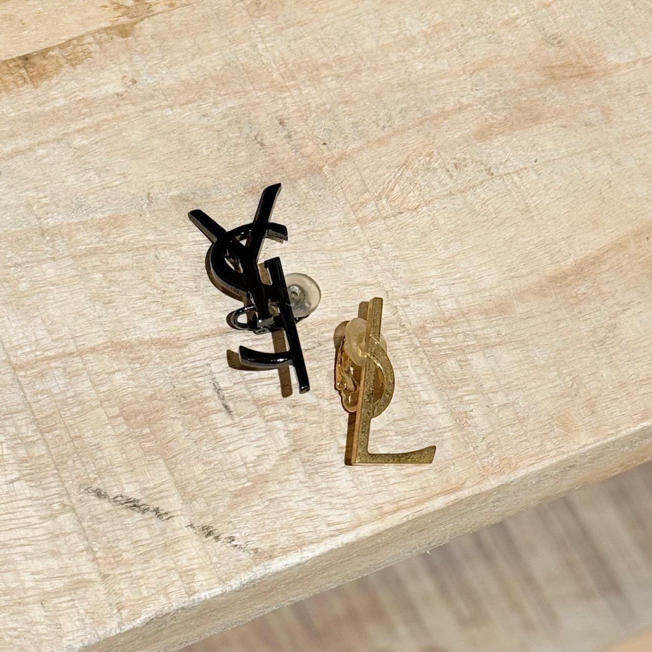Saint Laurent Paris Saint Laurent Deconstructed Opyum Monogram Clip-on Earrings Size ONE SIZE - 4 Thumbnail