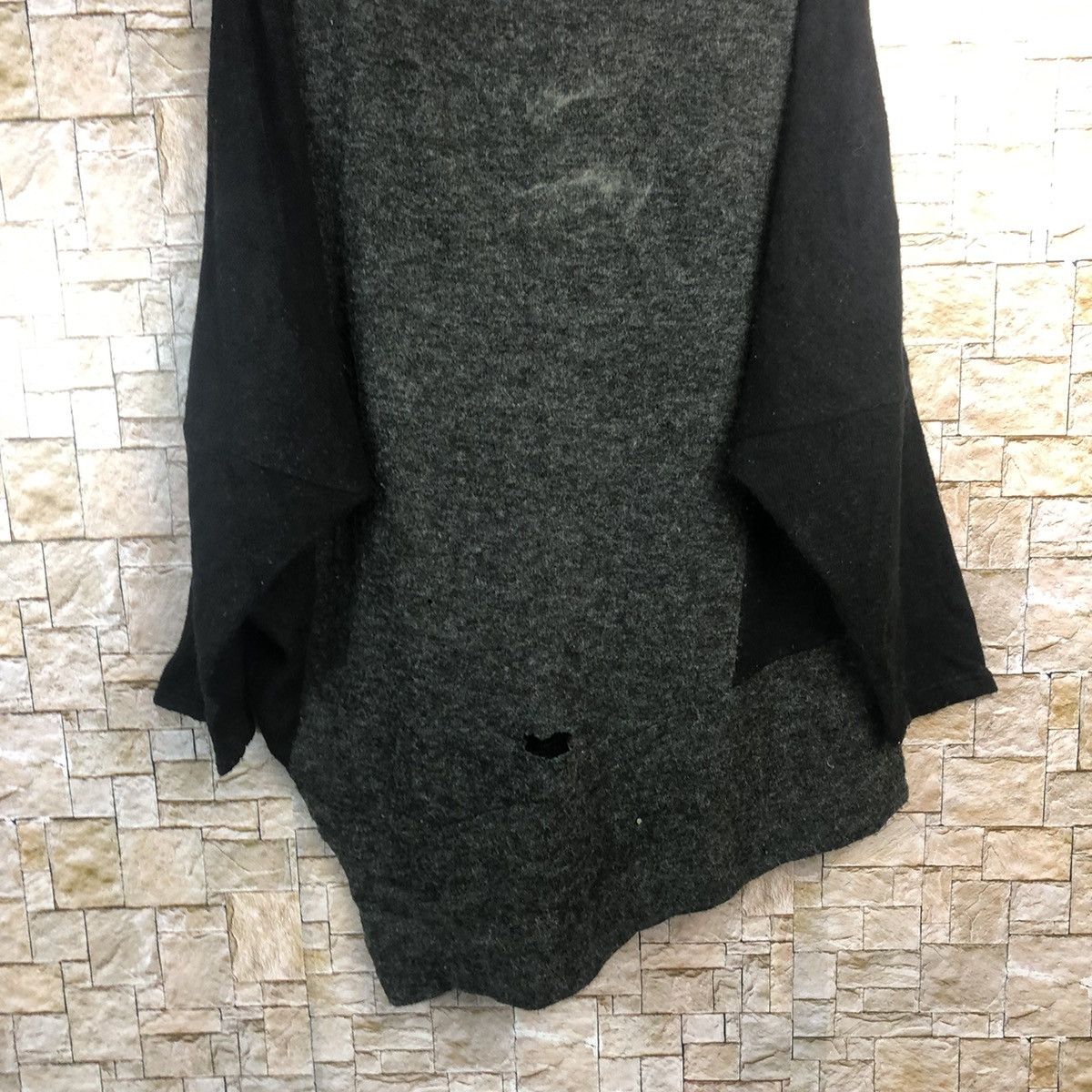 Homespun Knitwear × Japanese Brand big size Dig Deep Black Knitwear ripped #A204 Size XXL / US 16-18 / IT 52-54 - 3 Thumbnail