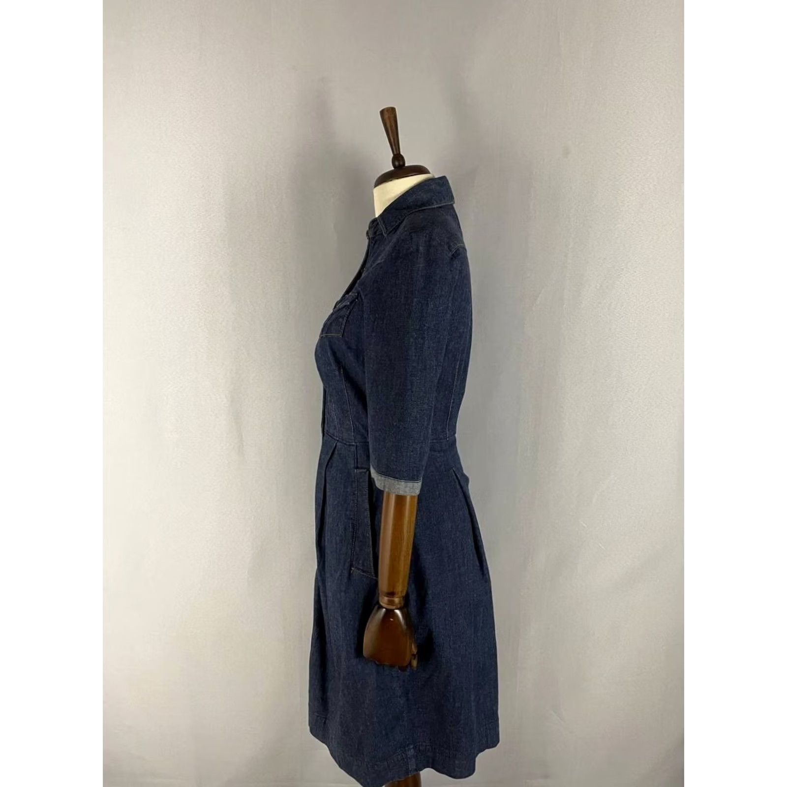 Miss Sixty Miss Sixty Maxi Dress Blue Half Sleeve Front Button Collared L Womens Size L / US 10 / IT 46 - 6 Thumbnail