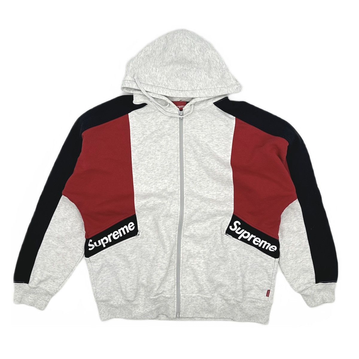 Sweatshirt Grey Supreme Split Hood Zip Up Supreme S Logo Split 