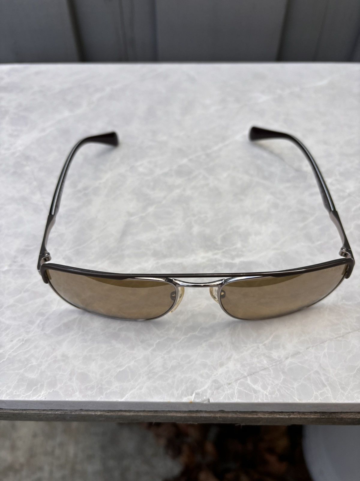 Designer × Prada Prada Sunglasses SPR 50Q Metal Chrome Aviator Wayfarer Bar Size ONE SIZE - 9 Thumbnail