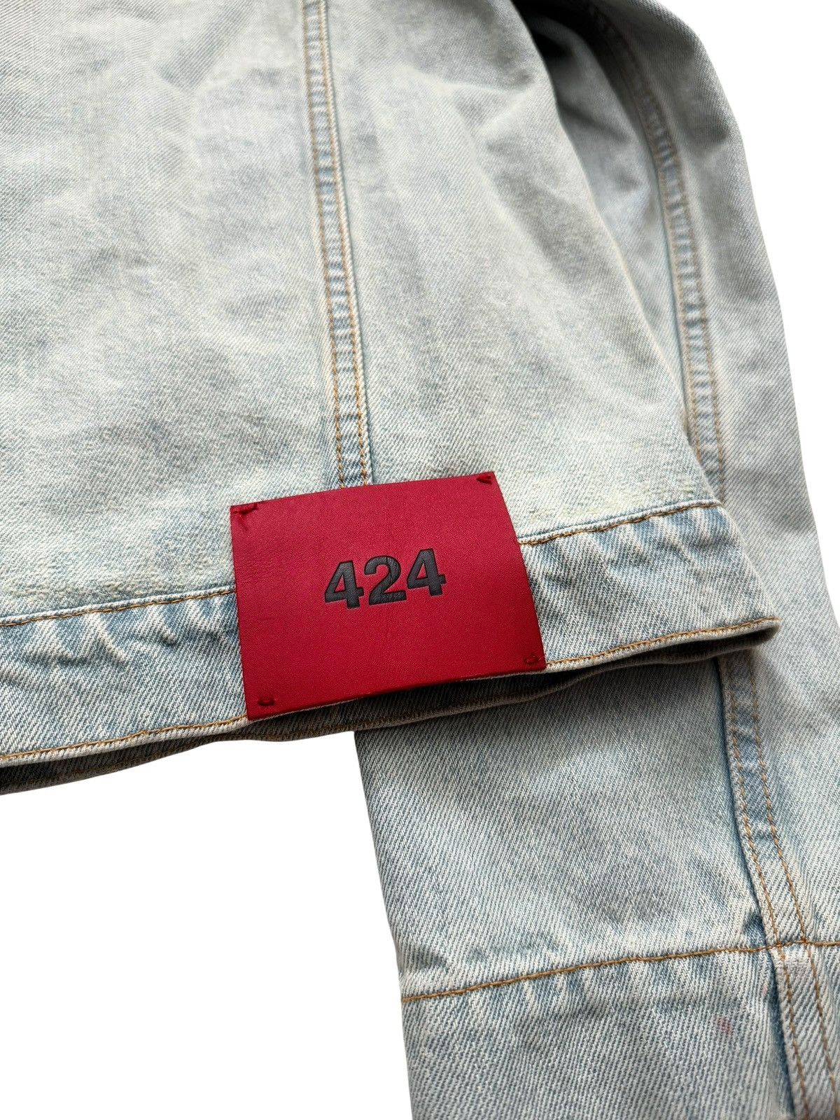 424 Pleated Denim Trucker Jacket Size US S / EU 44-46 / 1 - 4 Thumbnail