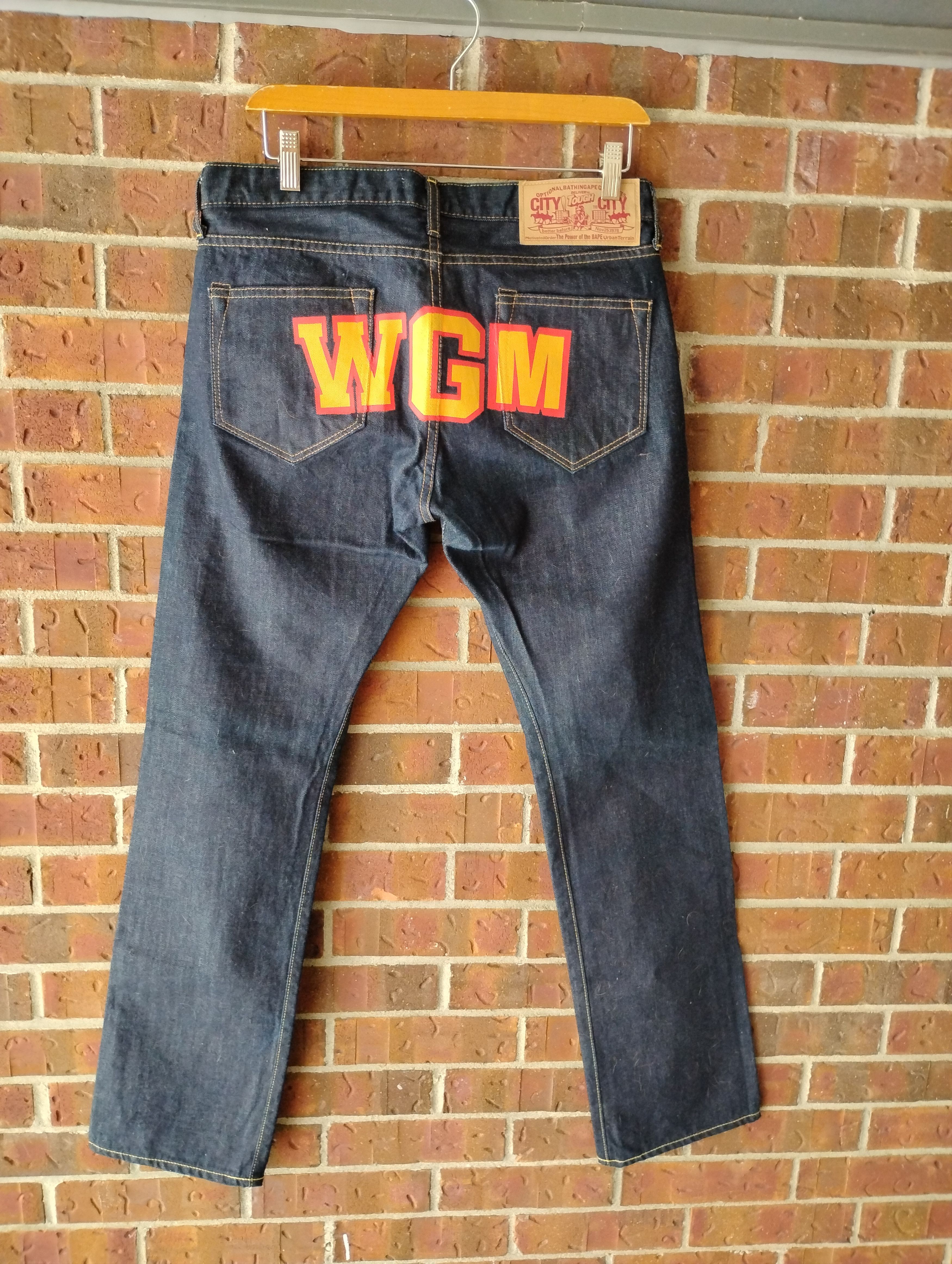 Bape Bape shark face "WGM" indigo denim Size US 31 - 2 Thumbnail