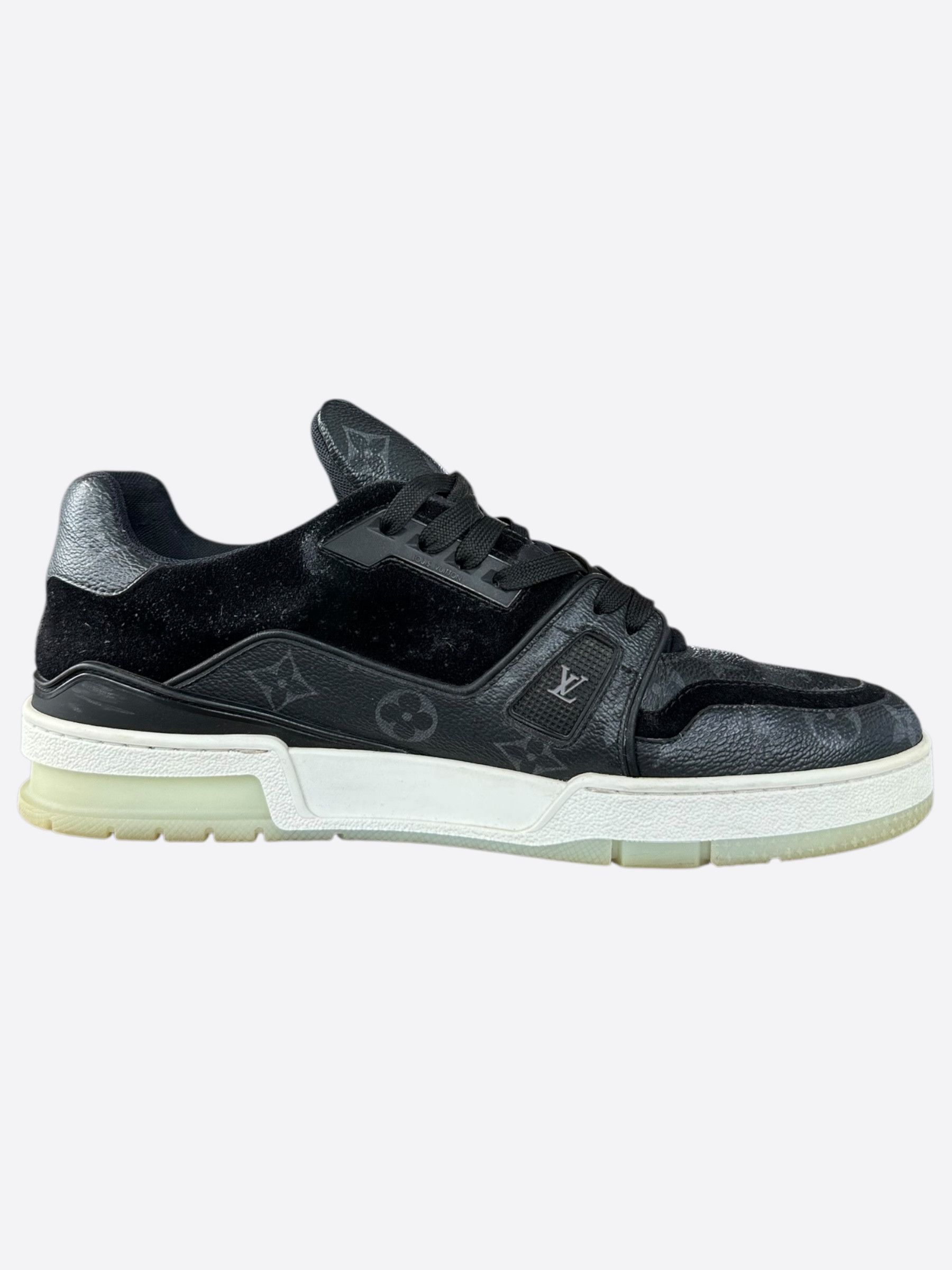 Louis Vuitton Louis Vuitton Black Monogram Eclipse Suede Trainers Size US 9 / EU 42 - 5 Thumbnail