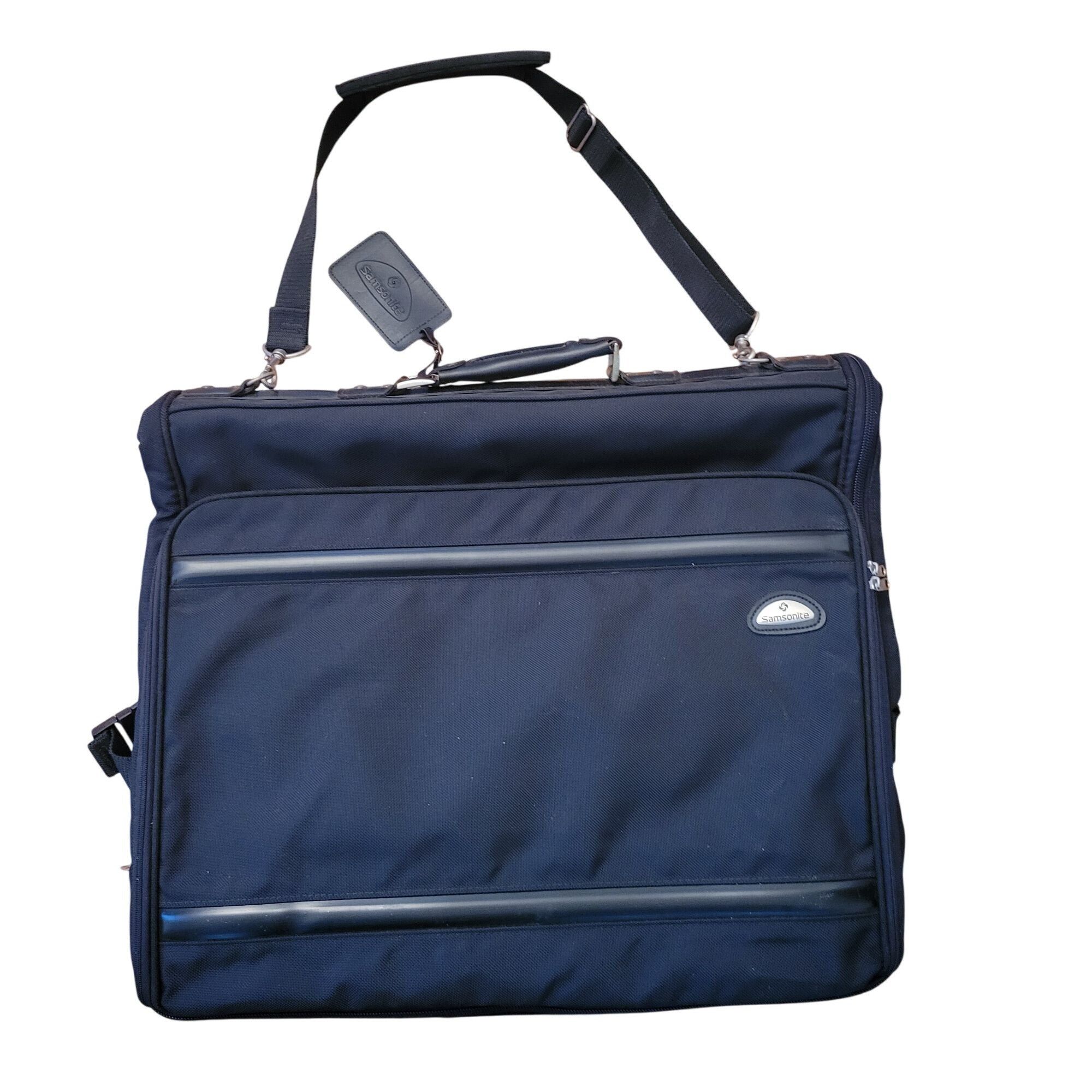 Samsonite Black Nylon Garment Bag Shoulder Strap Overnight C