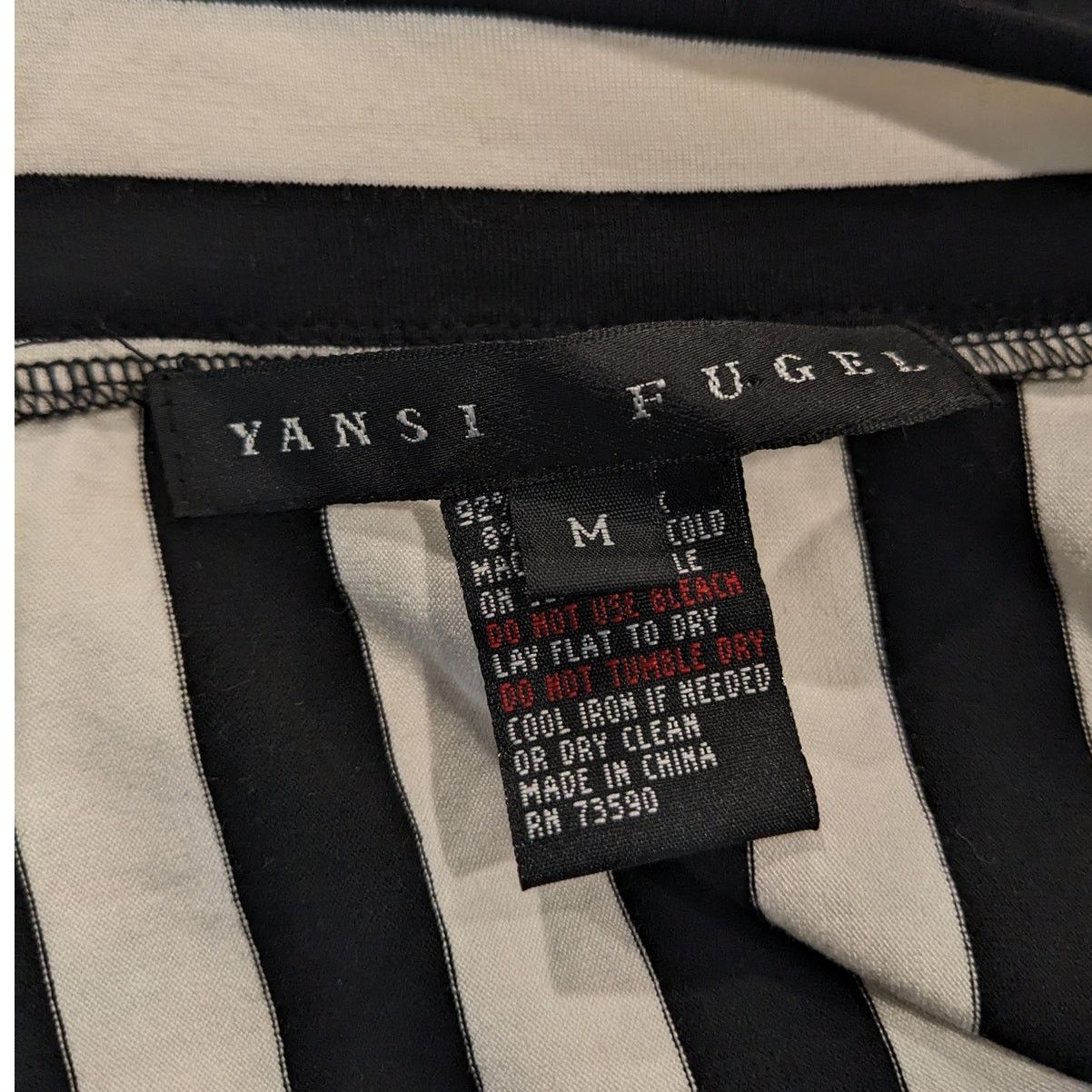 Other Yansi Fugel Black and White Striped Classic V-Neck Top Size M / US 6-8 / IT 42-44 - 3 Thumbnail