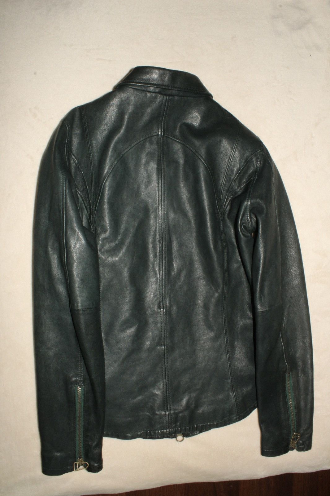 Morgan De Toi Morgan de toi biker/racer leather jacket size S bottle green Size S / US 4 / IT 40 - 5 Thumbnail