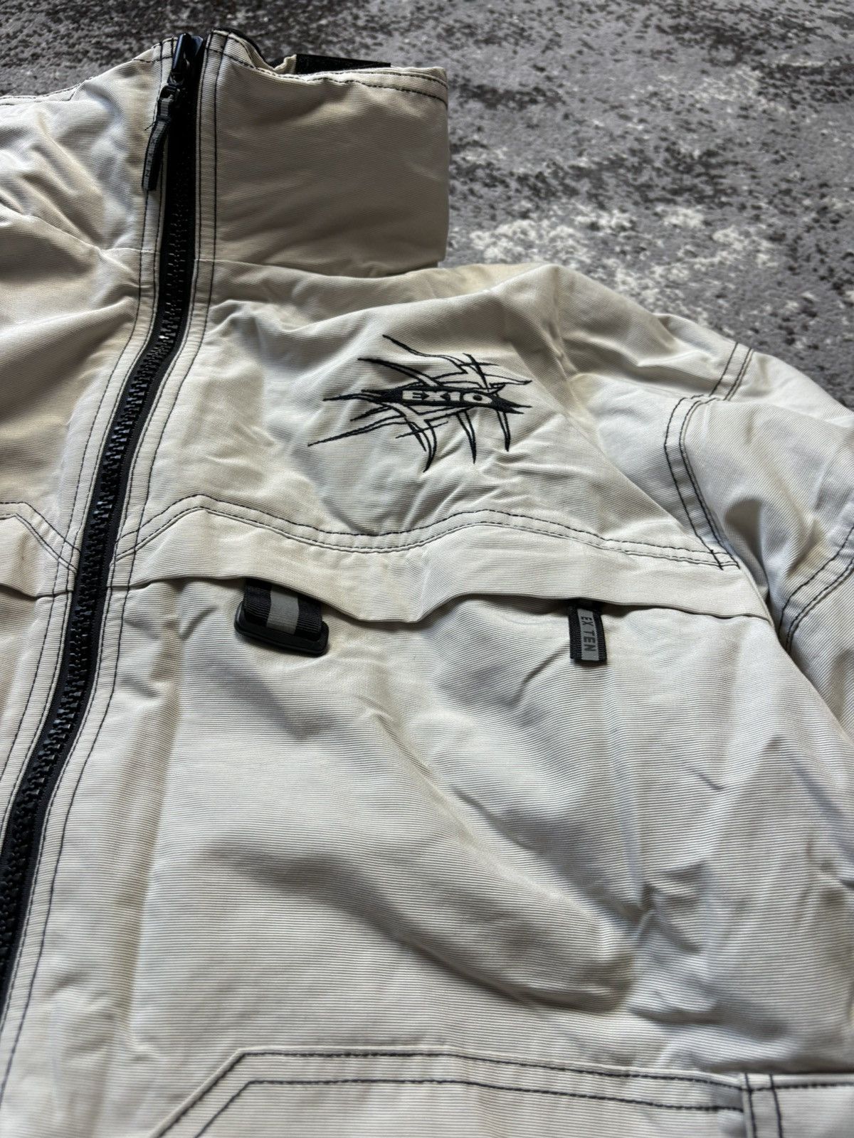 Designer × Japanese Brand × Vintage Vintage y2k nylon Ex10 japanese beige jacket Size S / US 4 / IT 40 - 4 Thumbnail
