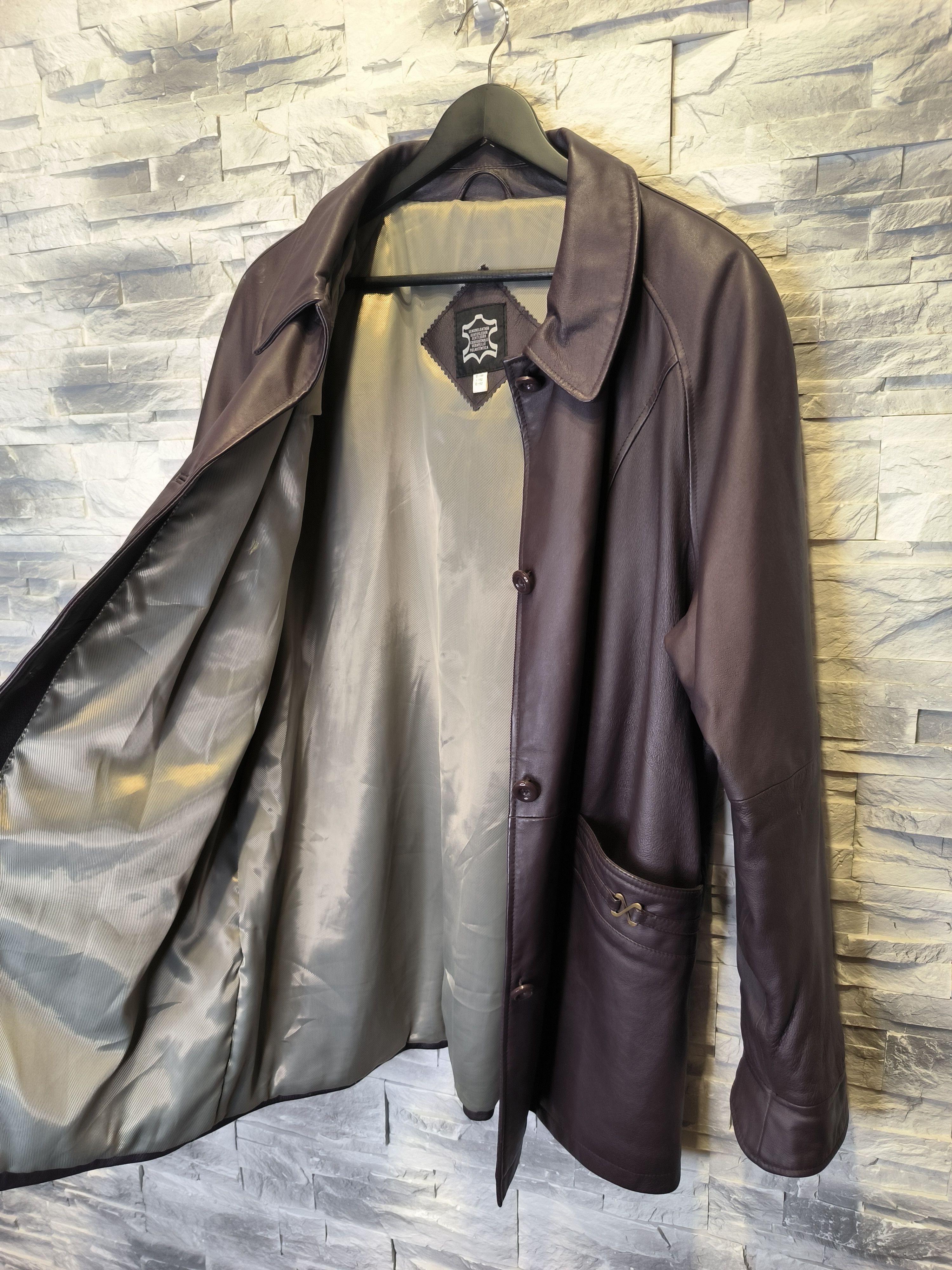 Other Vintage Leather Coat Jacket Violet Vera Pelle Size US XXL / EU 58 / 5 - 5 Thumbnail
