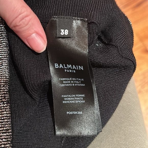 Balmain 🎀 BALMAIN NEW merino Lurex Striped Straight Knit Pants Size 26" / US 2 / IT 38 - 9 Thumbnail