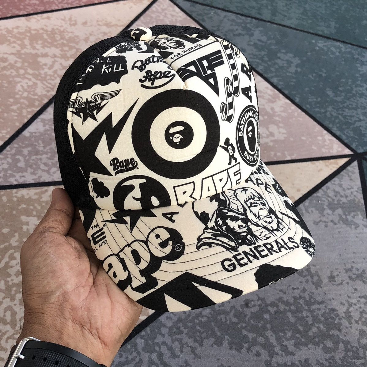 Bape Multi Logo Mesh Cap Size ONE SIZE - 7 Thumbnail