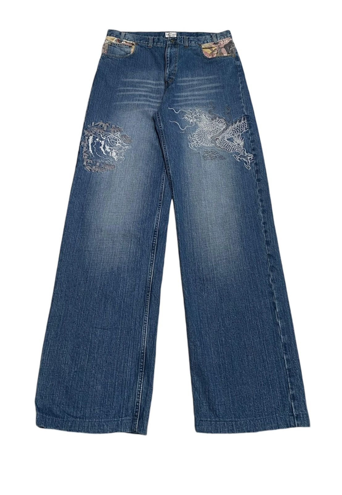 If Six Was Nine Rare Design Vintage Karakuri Oversized Sukajan Jeans 1990s Size US 39 - 1 Thumbnail