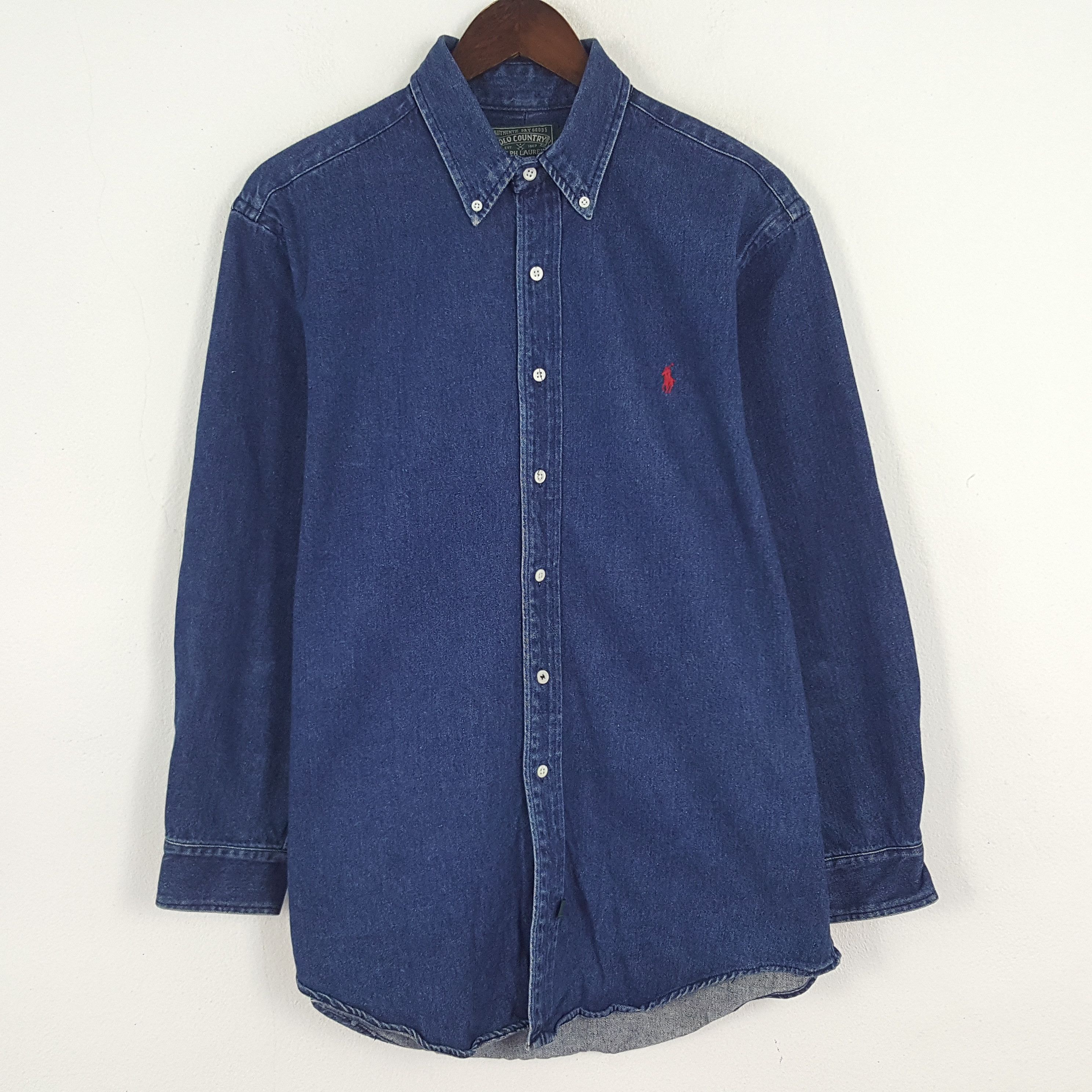 Ralph Lauren × Vintage Vintage Polo Country Ralph Lauren Denim Button Up Shirt Size US M / EU 48-50 / 2 - 1 Thumbnail