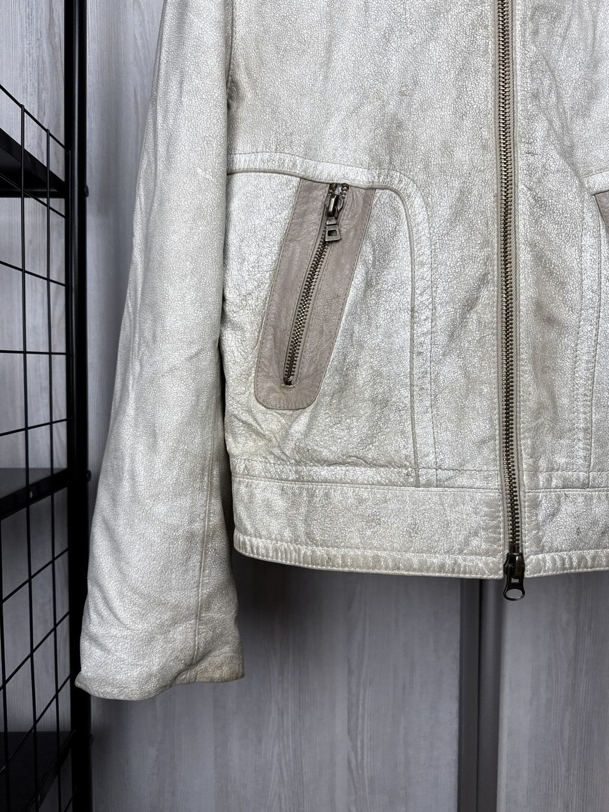 Other Leonardo White faded leather biker jacket vintage size 50 Size US M / EU 48-50 / 2 - 5 Thumbnail