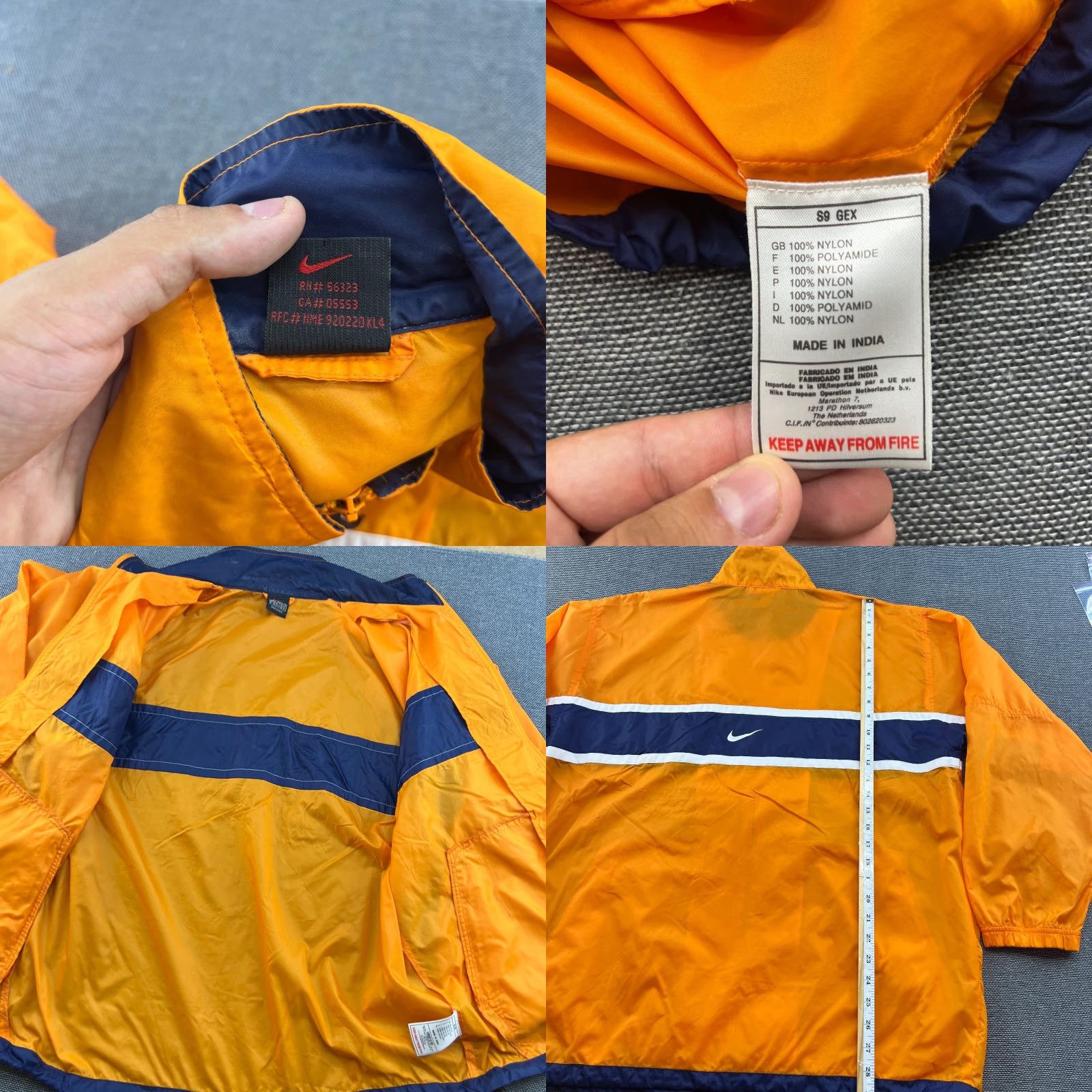 Nike Nike Windbreaker Jacket Mens M Central Swoosh Orange Blue Lightweight (2009) Size US M / EU 48-50 / 2 - 8 Thumbnail