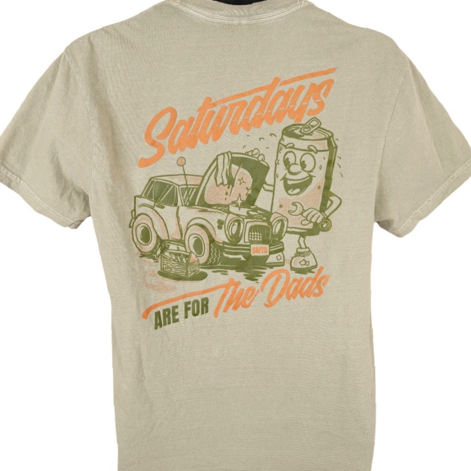 Comfort Colors Saturdays Are For Dads T Shirt Mens Size Medium Green Pocket Tee Size US M / EU 48-50 / 2 - 4 Thumbnail