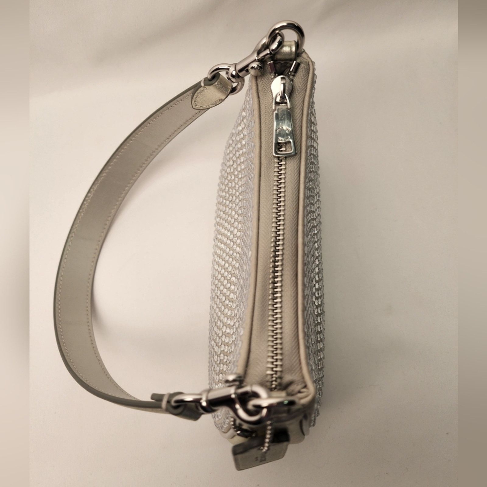 Coach Coach Teri Mini Crossbody Bag Silver Leather Crystal Shoulde Size ONE SIZE - 5 Thumbnail