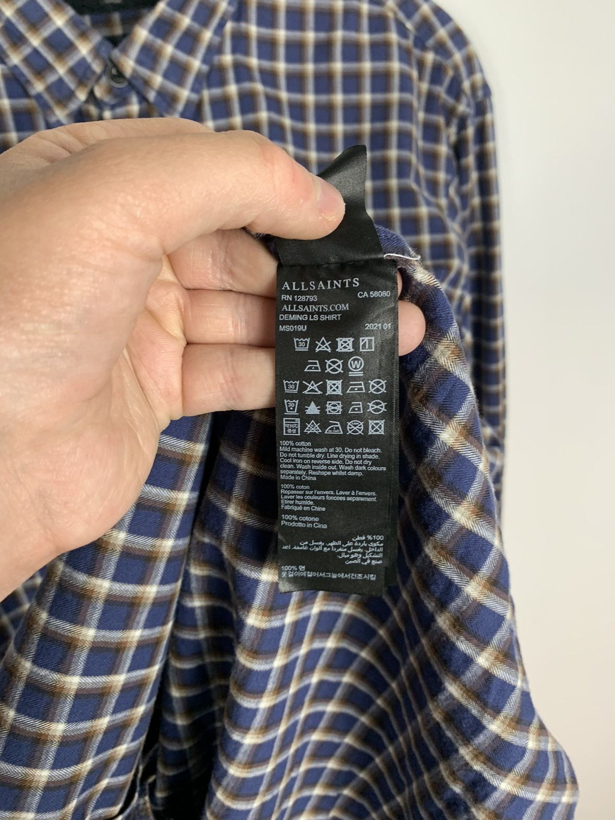 Allsaints Allsaints Plaid Shirt Buttons Ups Men’s Size L Long Sleeve Size US L / EU 52-54 / 3 - 7 Thumbnail
