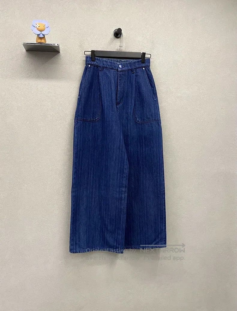 Chanel Chanel Dark blue wide-leg trousers Size 42" / US 20 - 3 Thumbnail