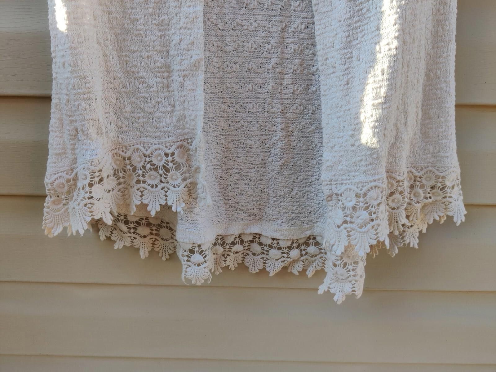 Other Heart-n-Crush Open Front Duster Cardigan Sweater Cream Long Size S / US 4 / IT 40 - 4 Thumbnail