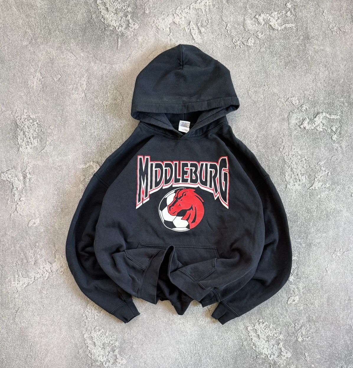 Vintage Middleburg L hoodie relaxed black long sleeve sweatshirt Size US L / EU 52-54 / 3 - 1 Thumbnail