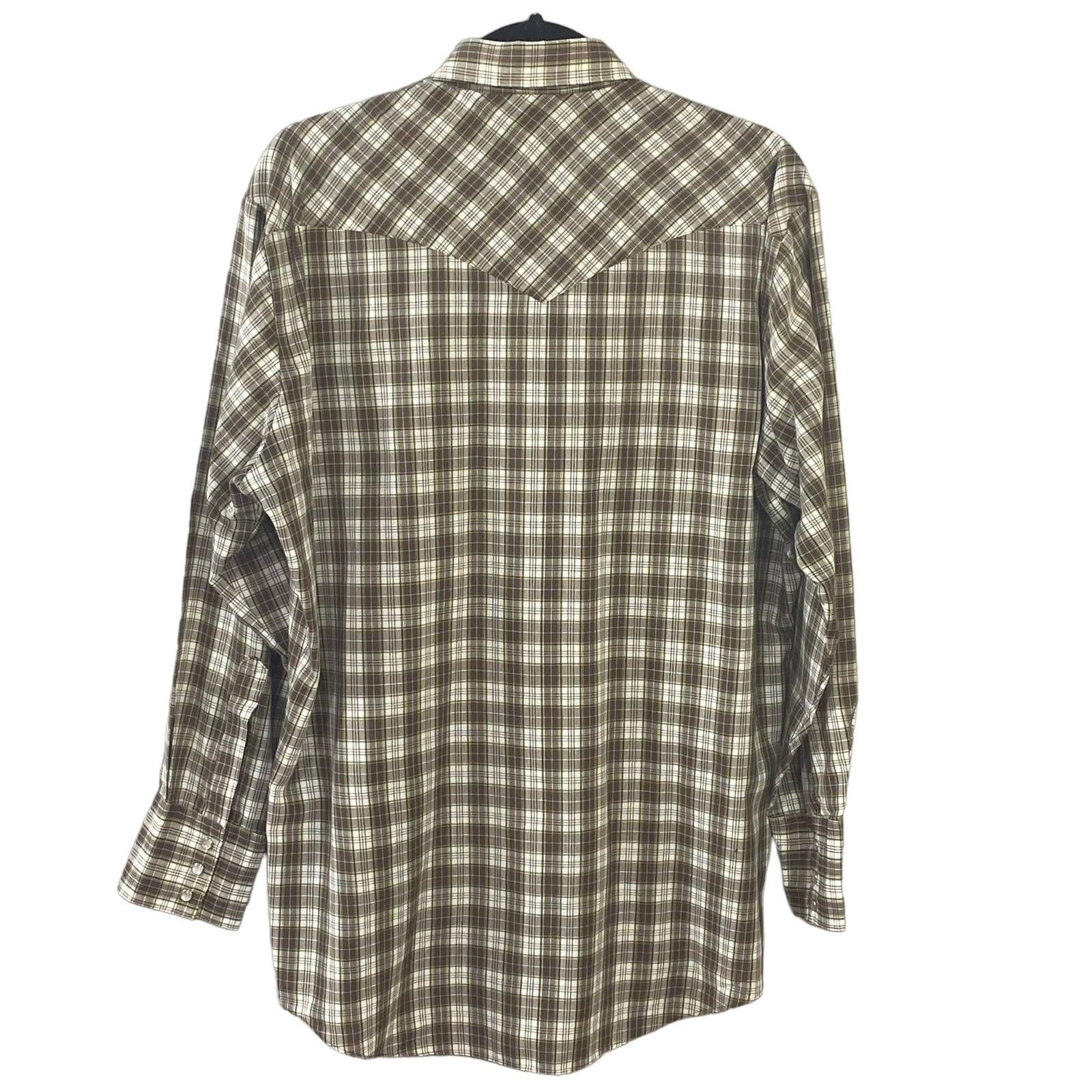 Other ATA Authentic Western Vintage Pearl Snap Plaid 16.5 (Large) Size US L / EU 52-54 / 3 - 2 Thumbnail