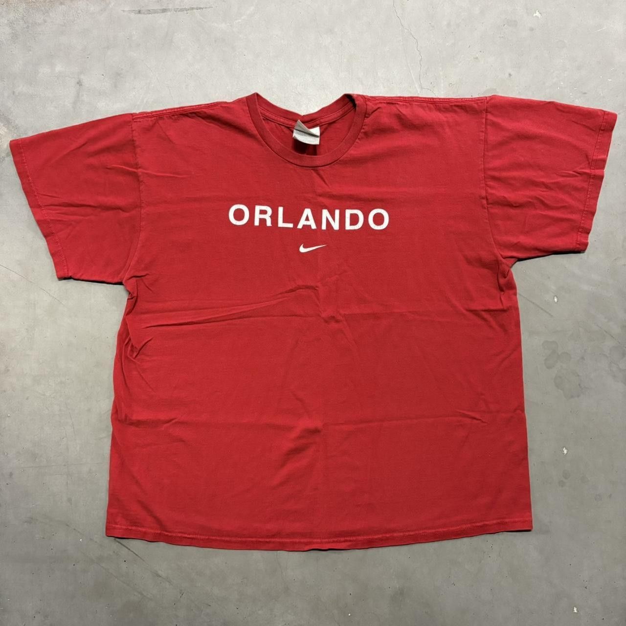 Nike Crazy Vintage Y2K/2000s Nike Orlando Center Swoosh Red Vintage Tee Shirt! Size US XL / EU 56 / 4 - 1 Thumbnail