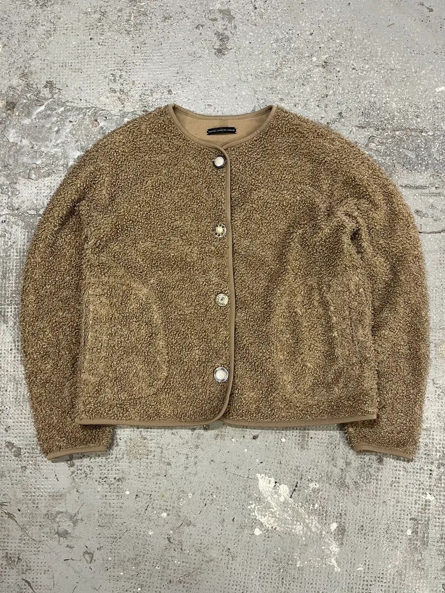 Marithe + Francois Girbaud × Vintage Marithé + François Girbaud Camel Fleece Cardigan Size S / US 4 / IT 40 - 1 Thumbnail