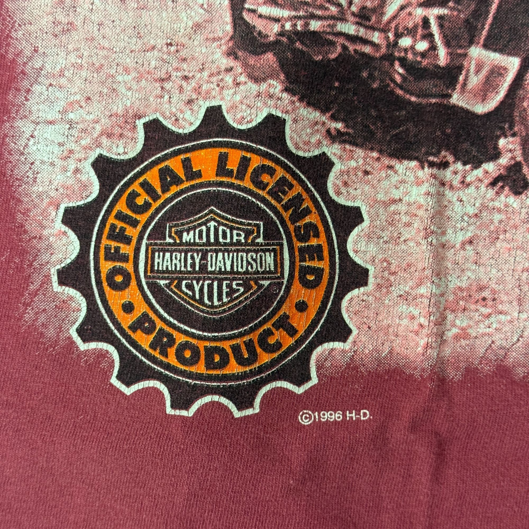 Harley Davidson Vtg Harley Davidson Official Licensed USA Maroon 1996 Tank Size US L / EU 52-54 / 3 - 6 Thumbnail