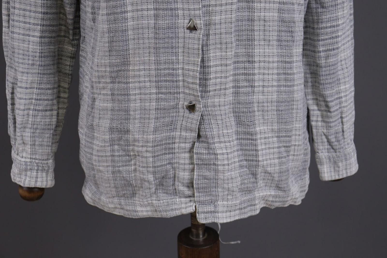 Designer Versace Sport Gray Check Textured Button Down Shirt Size 44 Size US M / EU 48-50 / 2 - 2 Thumbnail