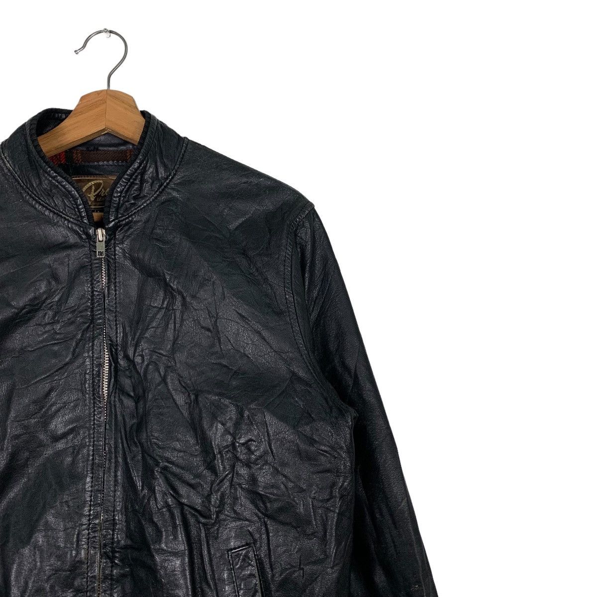 Japanese Brand 90's PROS LEATHER WEAR Tartan Lined Leather Jacket #0058-C4 Size US L / EU 52-54 / 3 - 6 Thumbnail