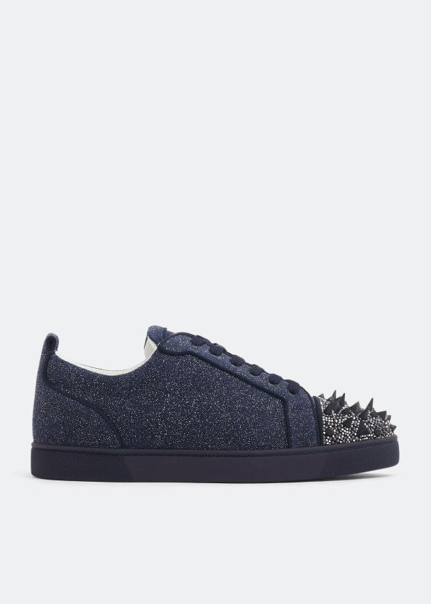 image of Christian Louboutin Louis Junior P Pik Pik Strass Sneakers in Navy, Men's (Size 8)